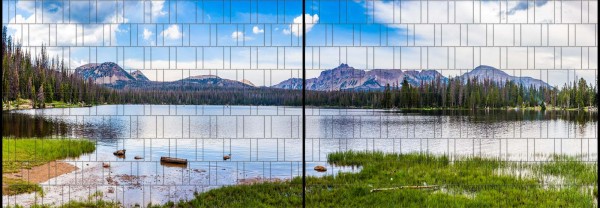 Sichtschutzstreifen Vlies Panorama XL/XXL - Mountain Lake