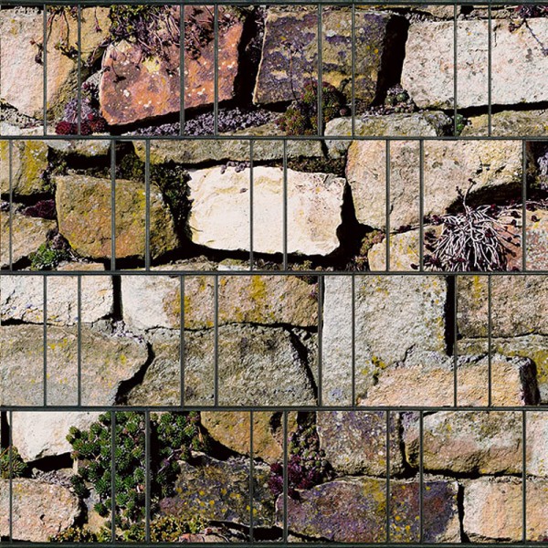 Sichtschutzstreifen Vlies bedruckt Wild Stone Wall - Steinoptik